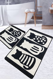 Mijölnir Juego de alfombras de baño Meo Multicolor de 2 piezas